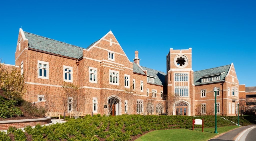 Photo of the completed Queally Center at University of Richmond