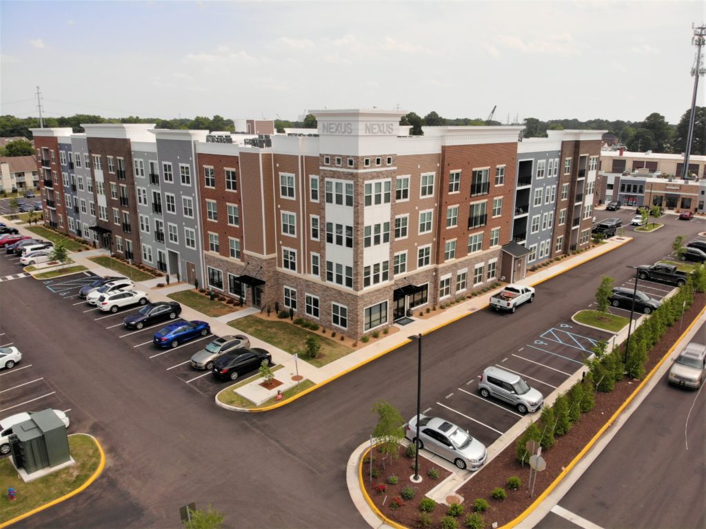 Aerial image of the Nexus apartments located in Virginia Beach, Virginia