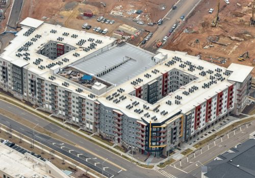 Dulles Station Parcel apartment complex in Herndon, Virginia as seen from above.